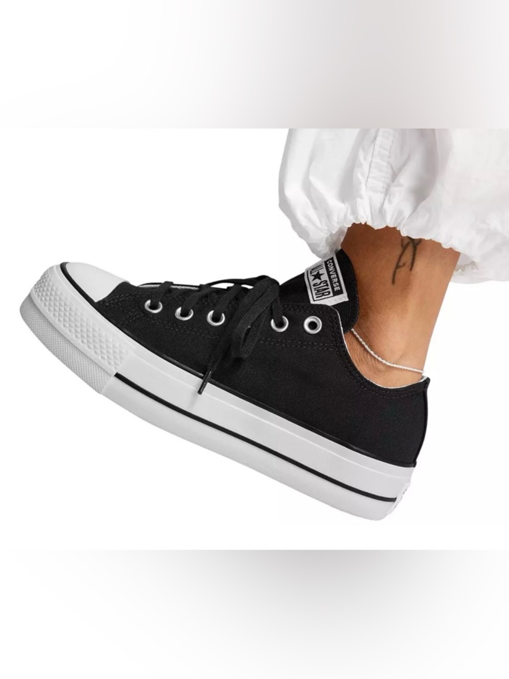 Converse Low Top Platform Sneaker - Black/White